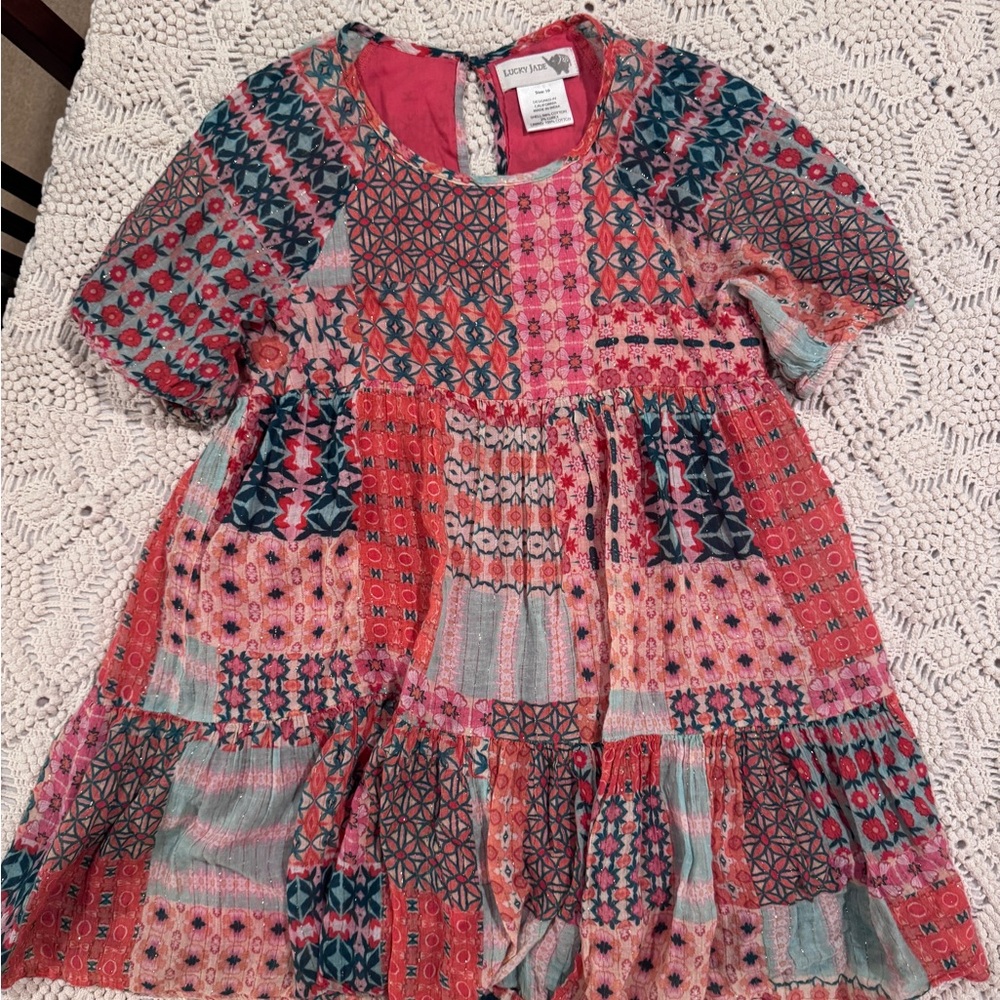 Lucky Jade Red and Blue Dress Girls 10, barely worn.
